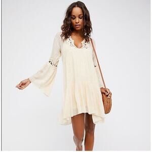 Free People One Marishka Tiny Tent Mini Dress In Ivory Size Small